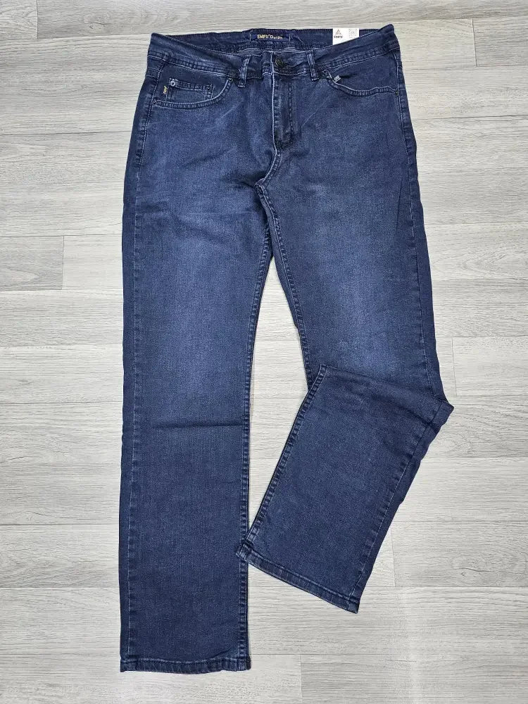 Navy Blue Regular Fit Denim Pants