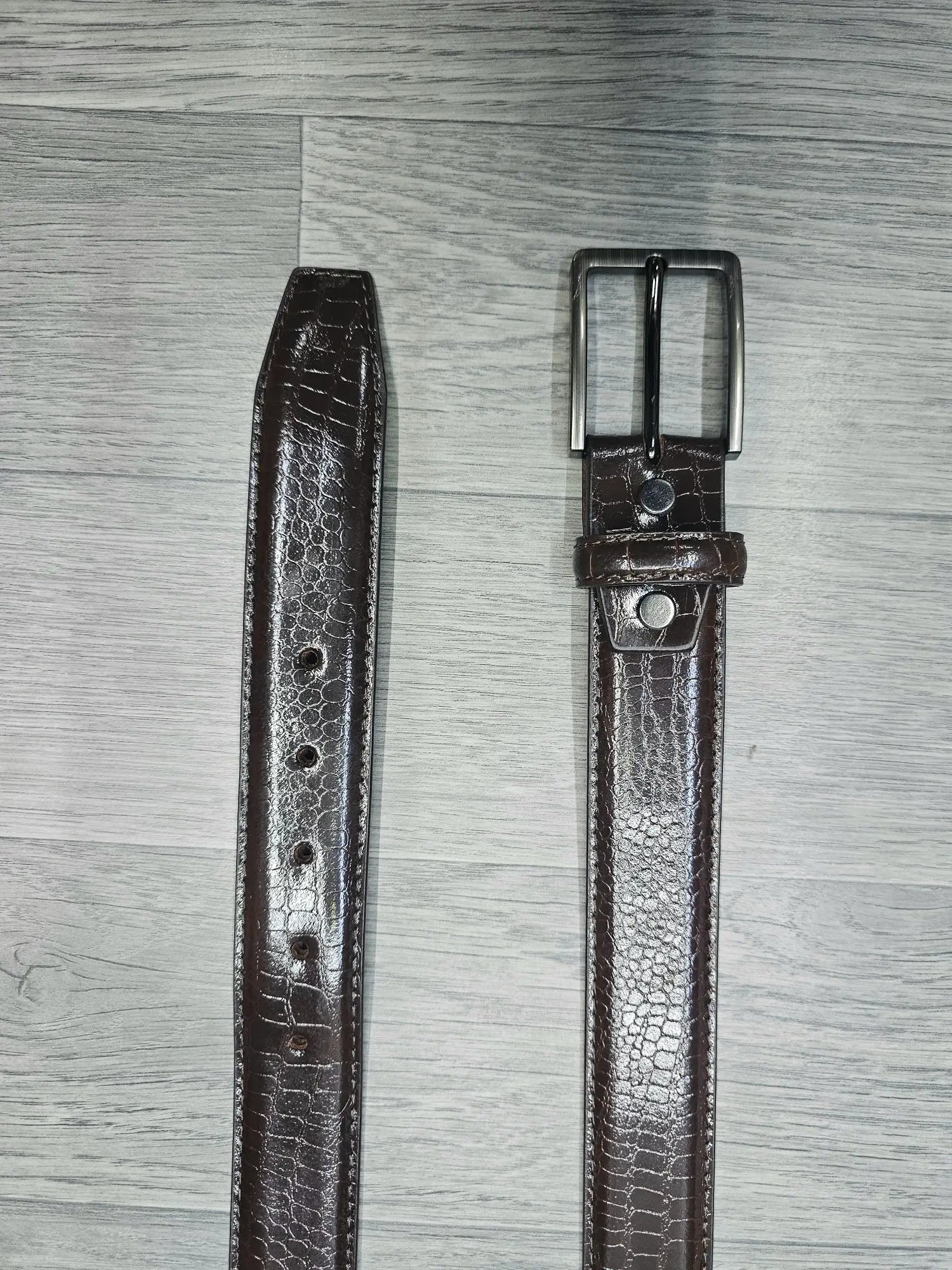 Infynite Croc-Embossed Leather Belt - Infynite