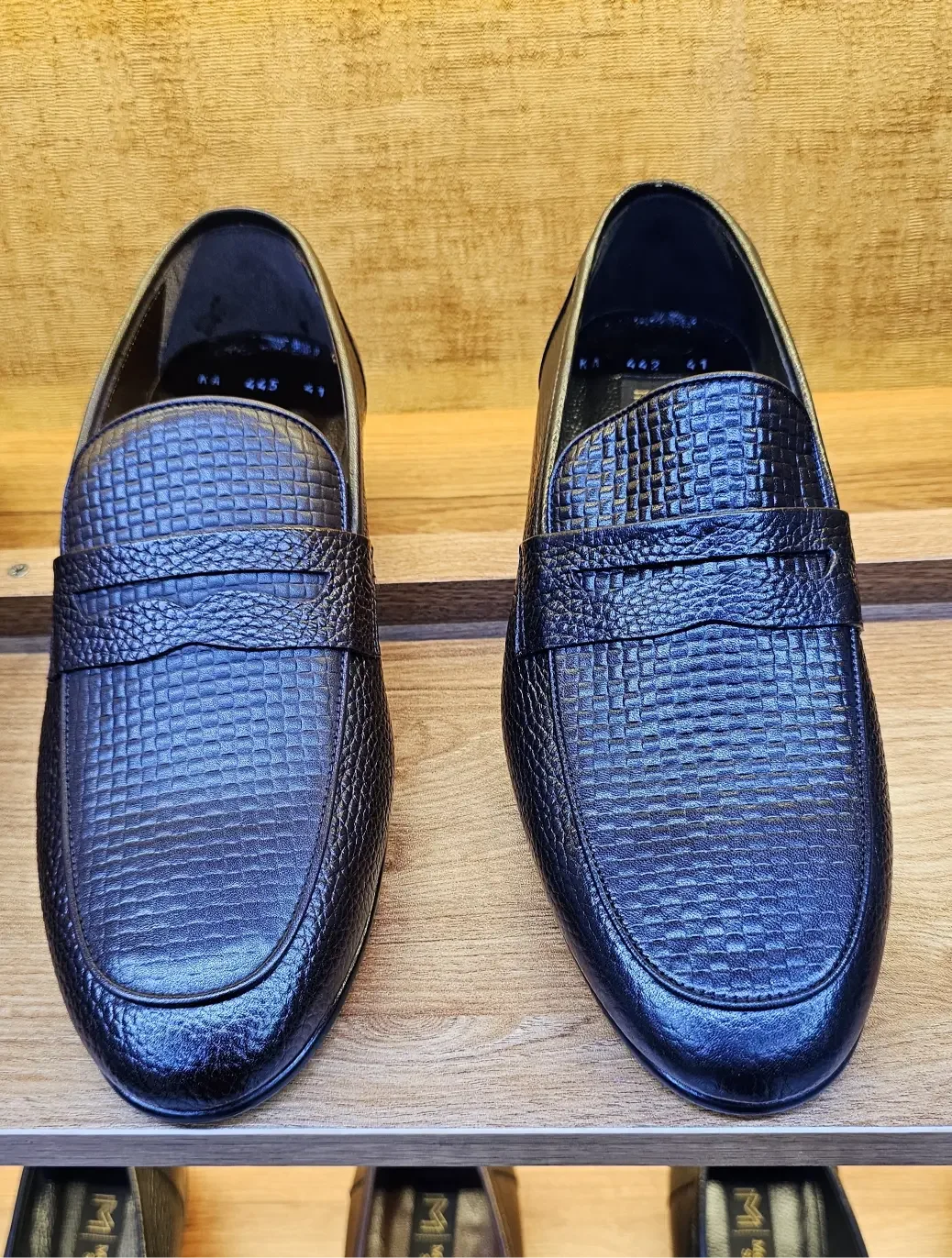 Infynite Premium Brown and black Textured Leather Loafers - Infynite