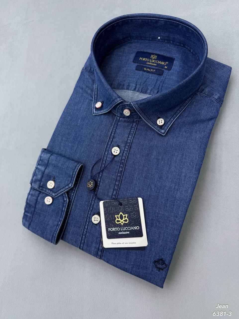 Porto Lucciano Exclusive: Indigo Chambray-Denim Slim Fit Shirt