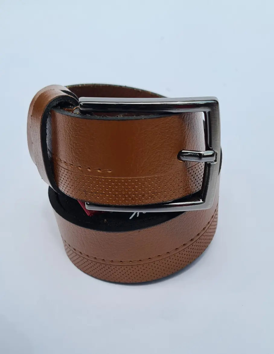 Infynite Classic Brown Textured Leather Belt