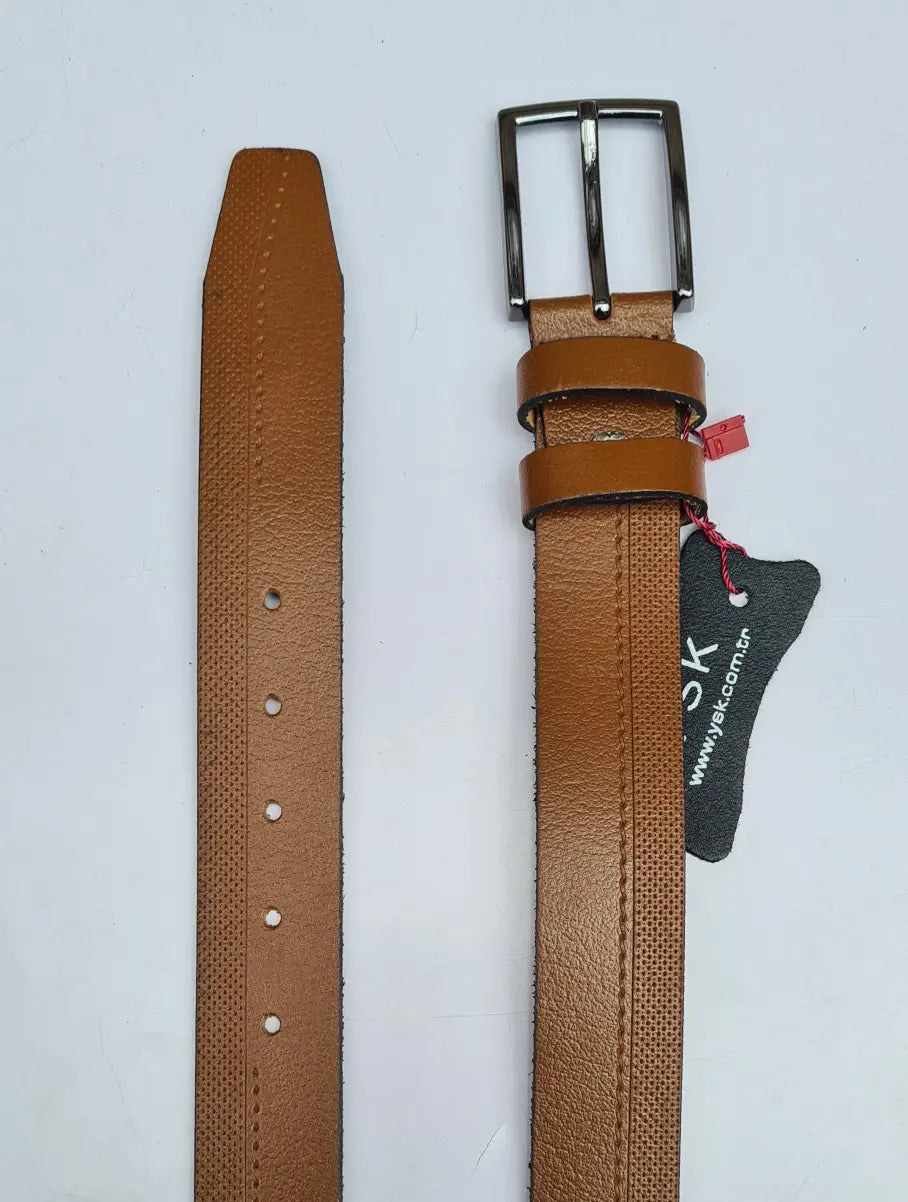 Infynite Classic Brown Textured Leather Belt