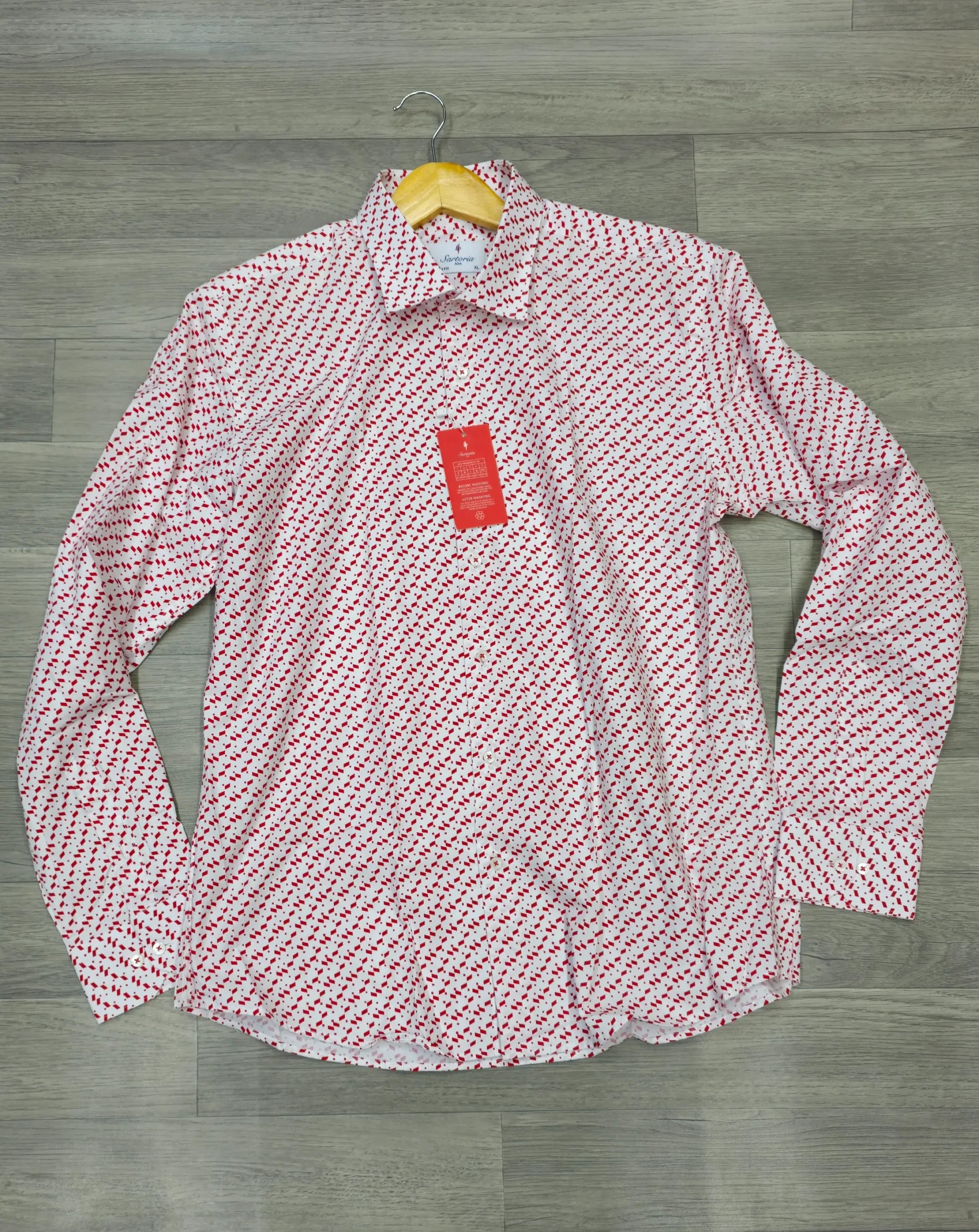 Infynite Red & White Geometric Print Shirt