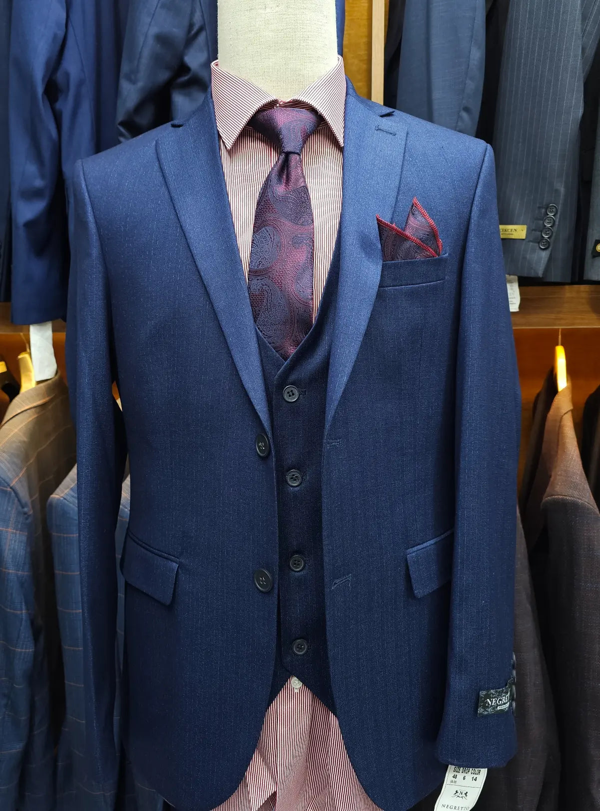Infynite Navy Three-Piece Suit