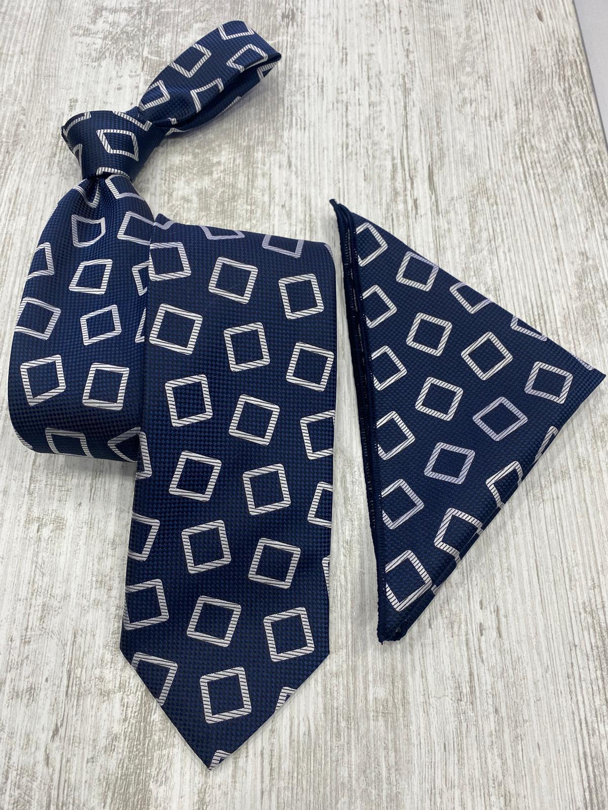 Infynite Modern Square Tie Set – Navy, Green, Black & Blue Variants - Infynite