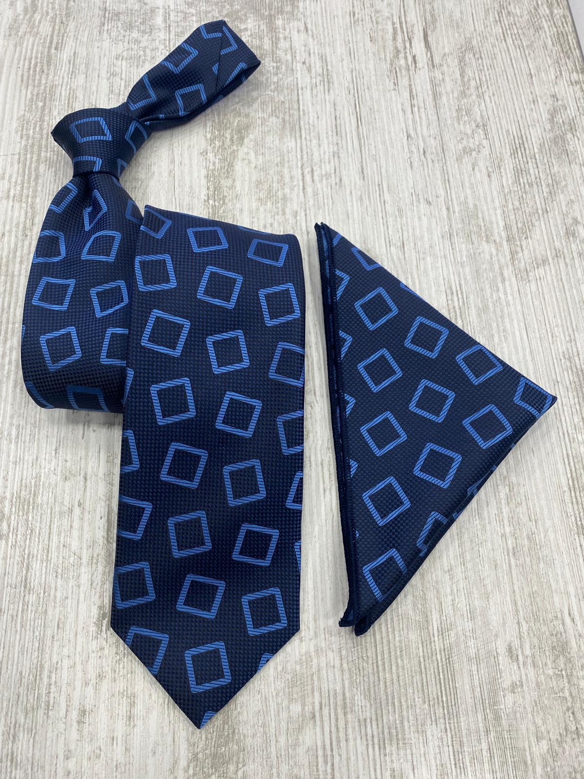 Infynite Modern Square Tie Set – Navy, Green, Black & Blue Variants - Infynite