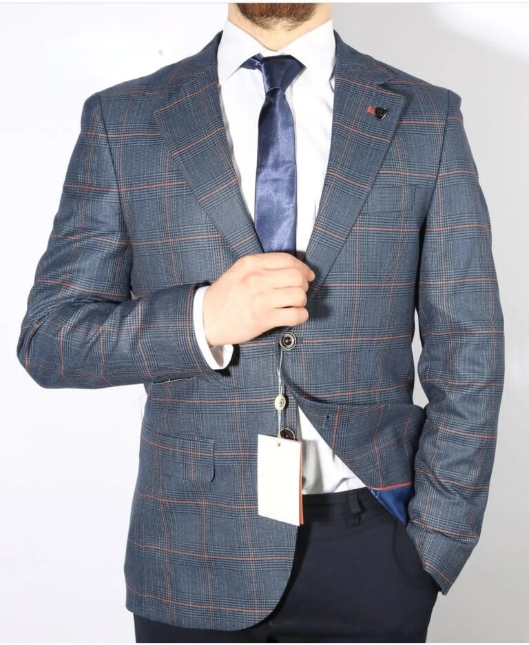 Infynite Blue Checkered Tailored Blazer