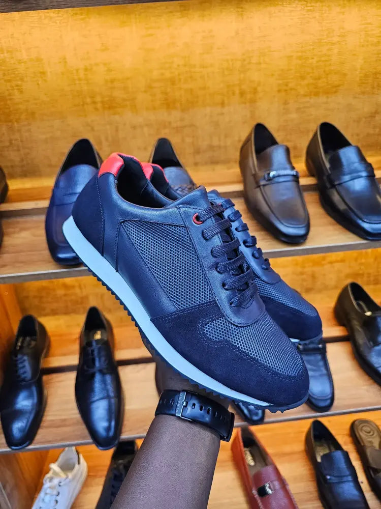 Infynite Navy Blue suede Leather Sneakers