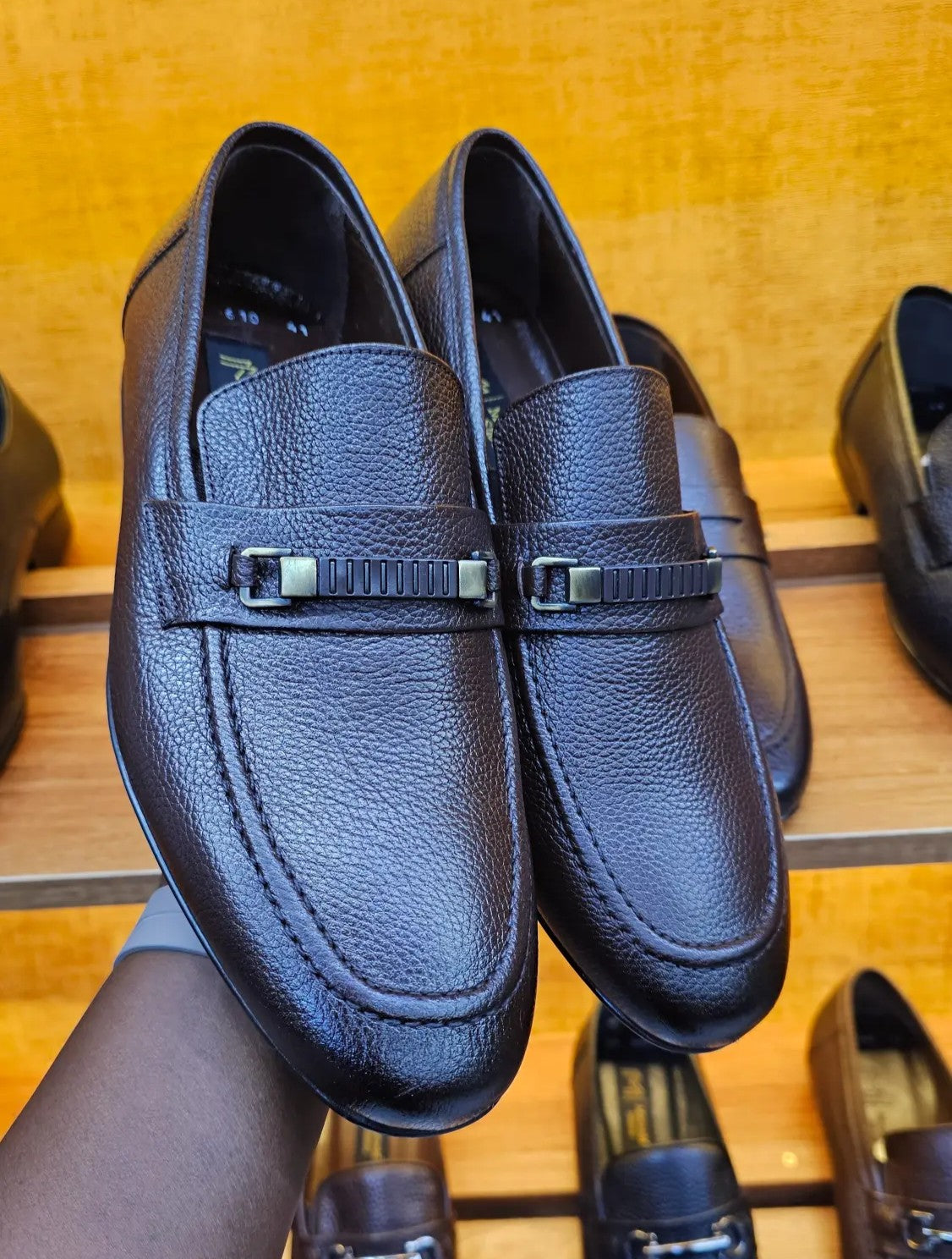 Infynite Pebble-Grain Leather Loafers