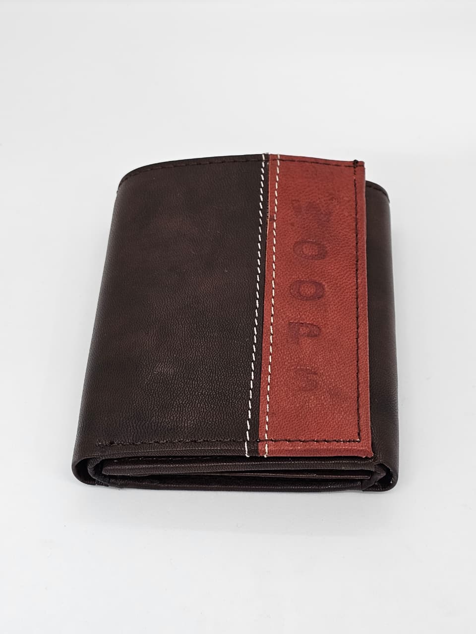 Infynite Two-Tone Brown & Maroon Leather Wallet – Woops Edition