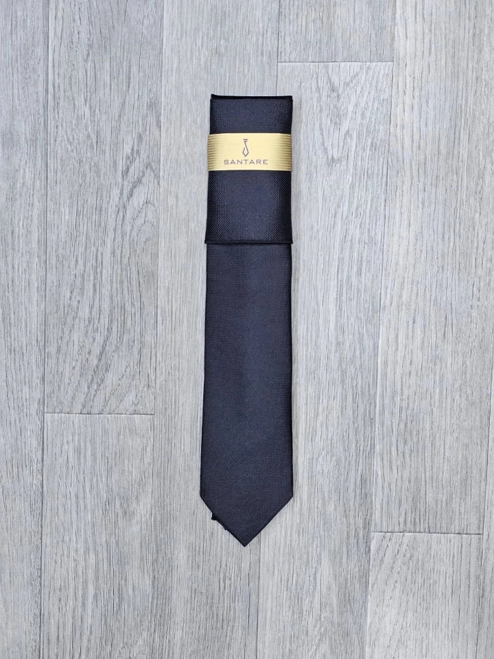Santare Deep Purple Textured Tie & Pocket Square Set
