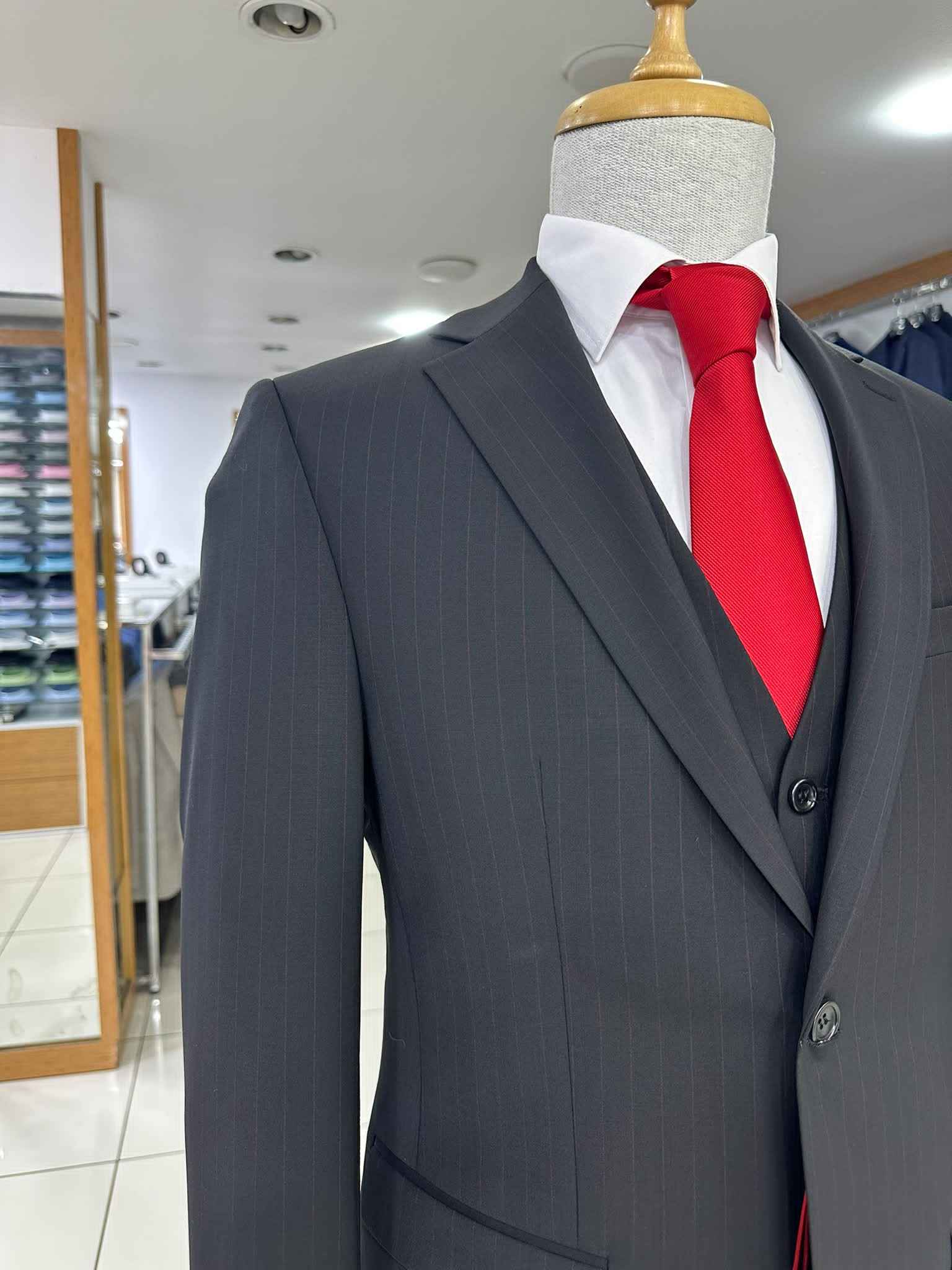 Teddy Berry London Black Pinstripe 3-Piece Suit (On Order)