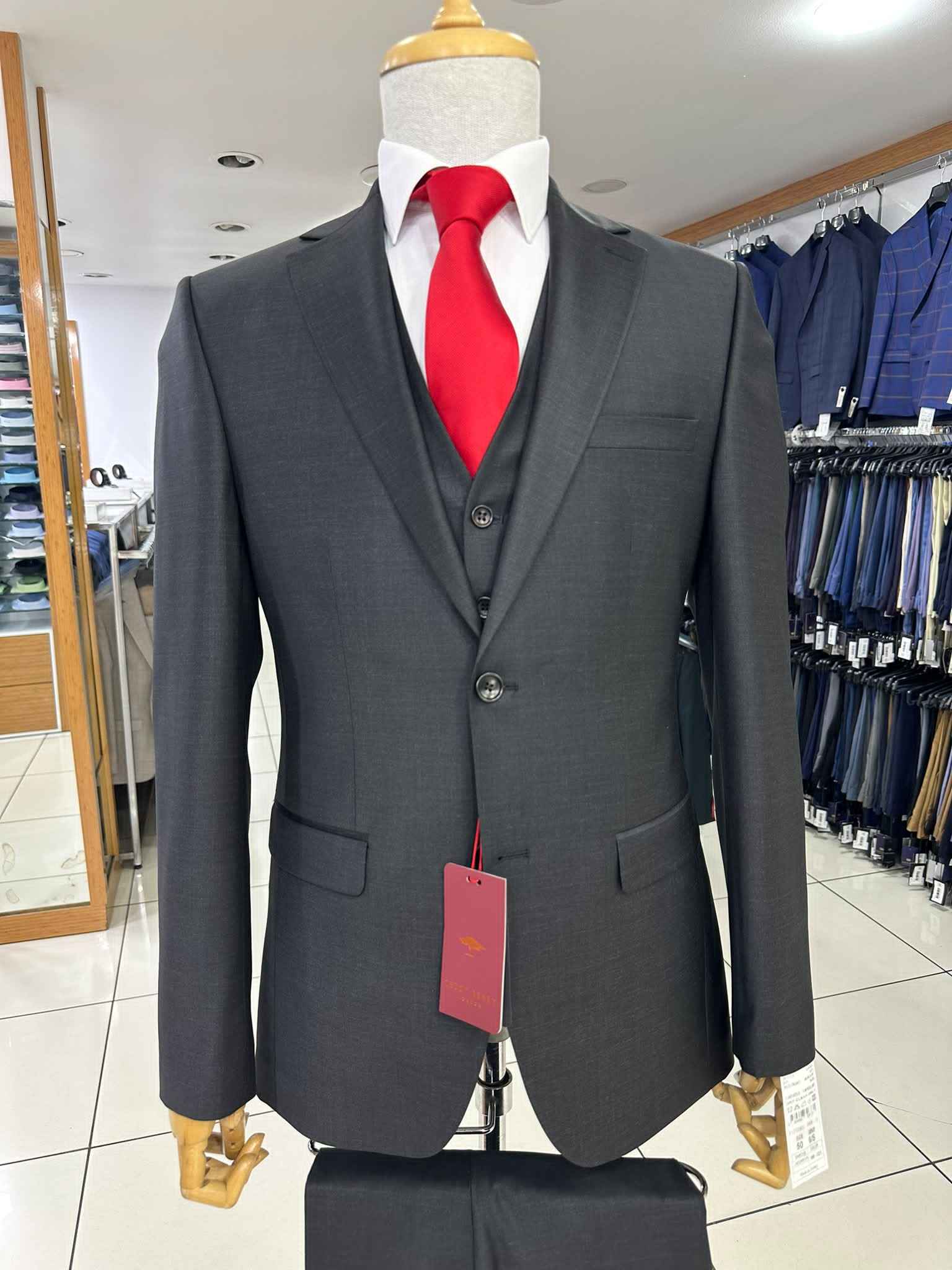 Teddy Berry London Charcoal Grey 3-Piece Suit (On Order)