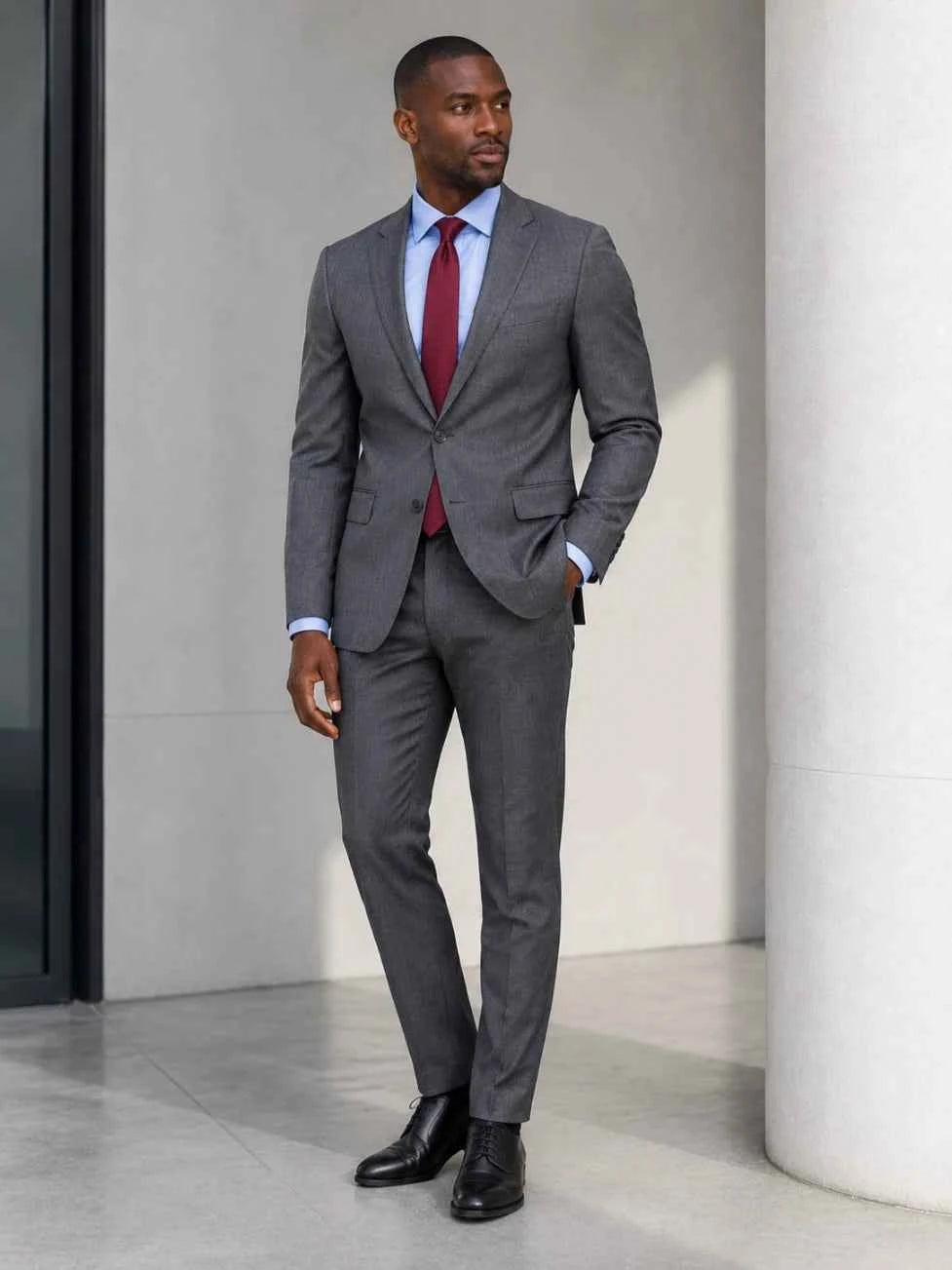 Infynite Sky Blue Fine Stripe Slim Fit Dress Shirt