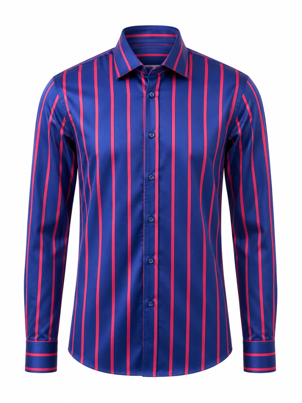 Infynite Cordone Navy Blue and Red Striped Shirt – premium men's menswear > shirts