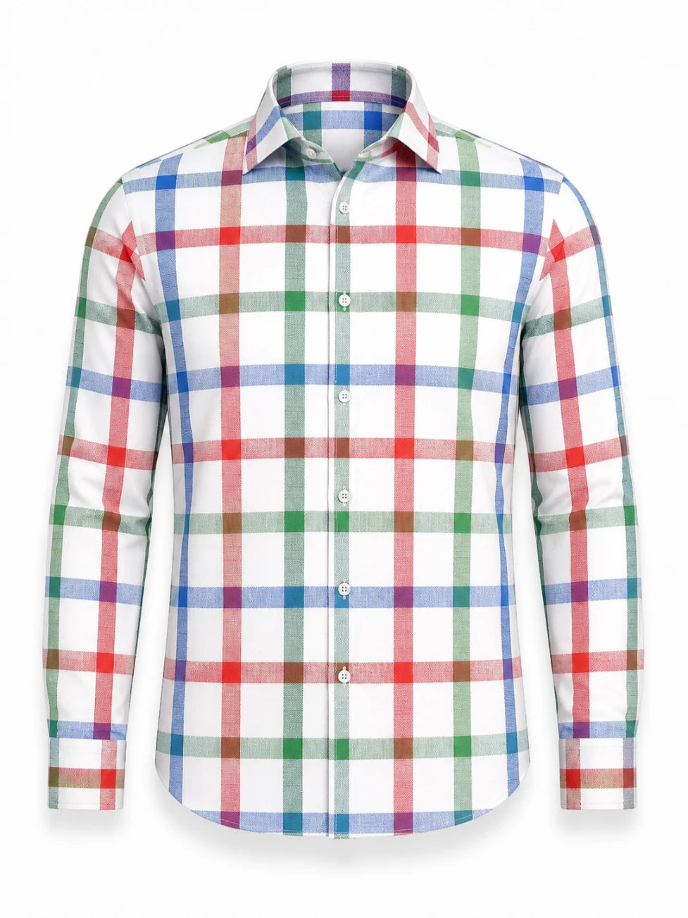 Multicolored checkered shirt on a white background
