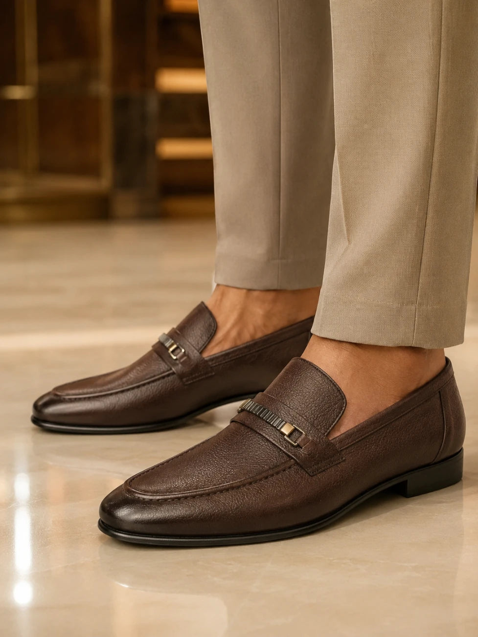 Infynite Pebble-Grain Leather Loafers – premium men's menswear > shoes > loafers – view 5