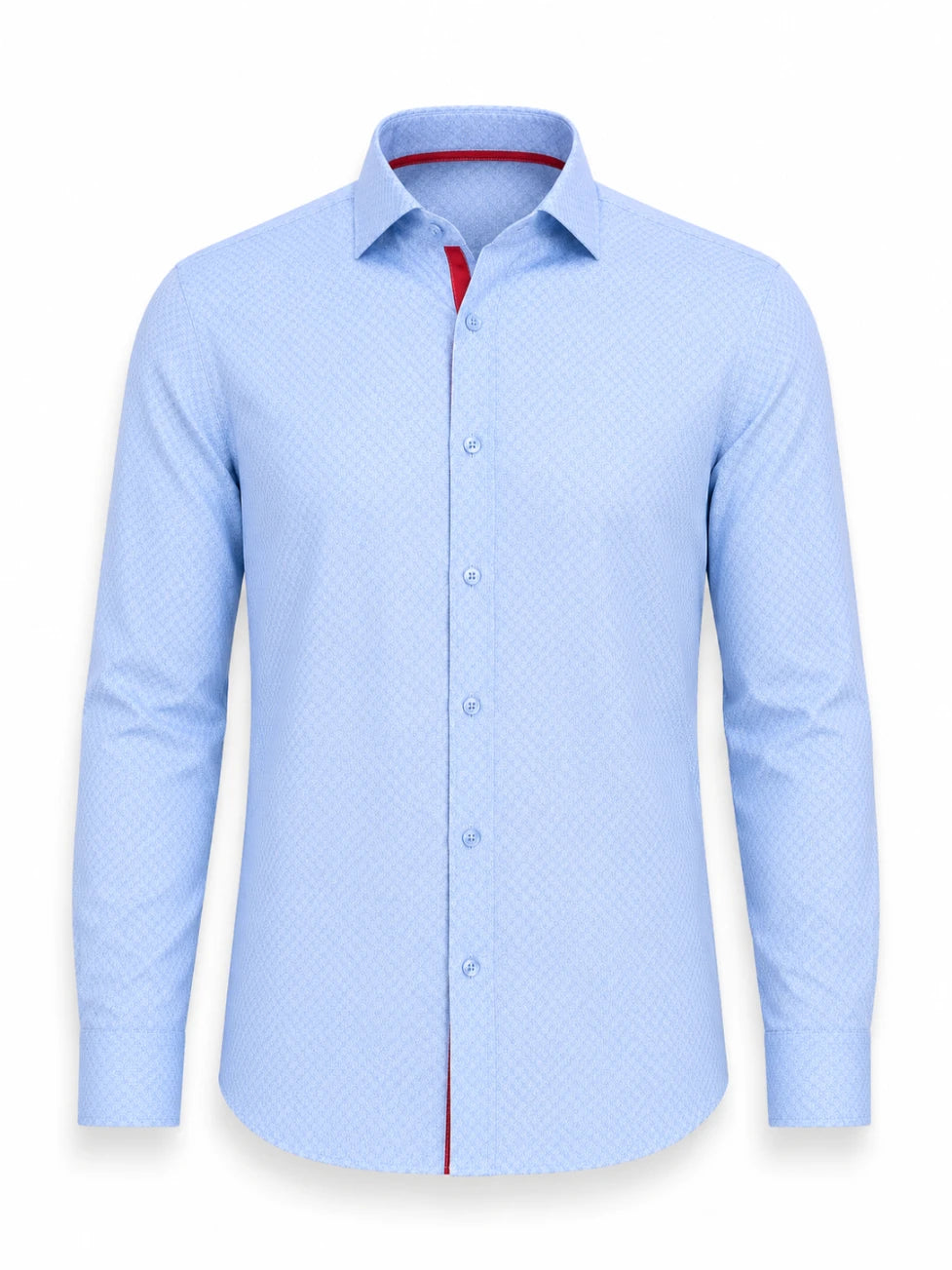 Infynite Porto Lucciano Exclusive: Azure Geometric Pattern Slim Fit Shirt – premium men's menswear > shirts