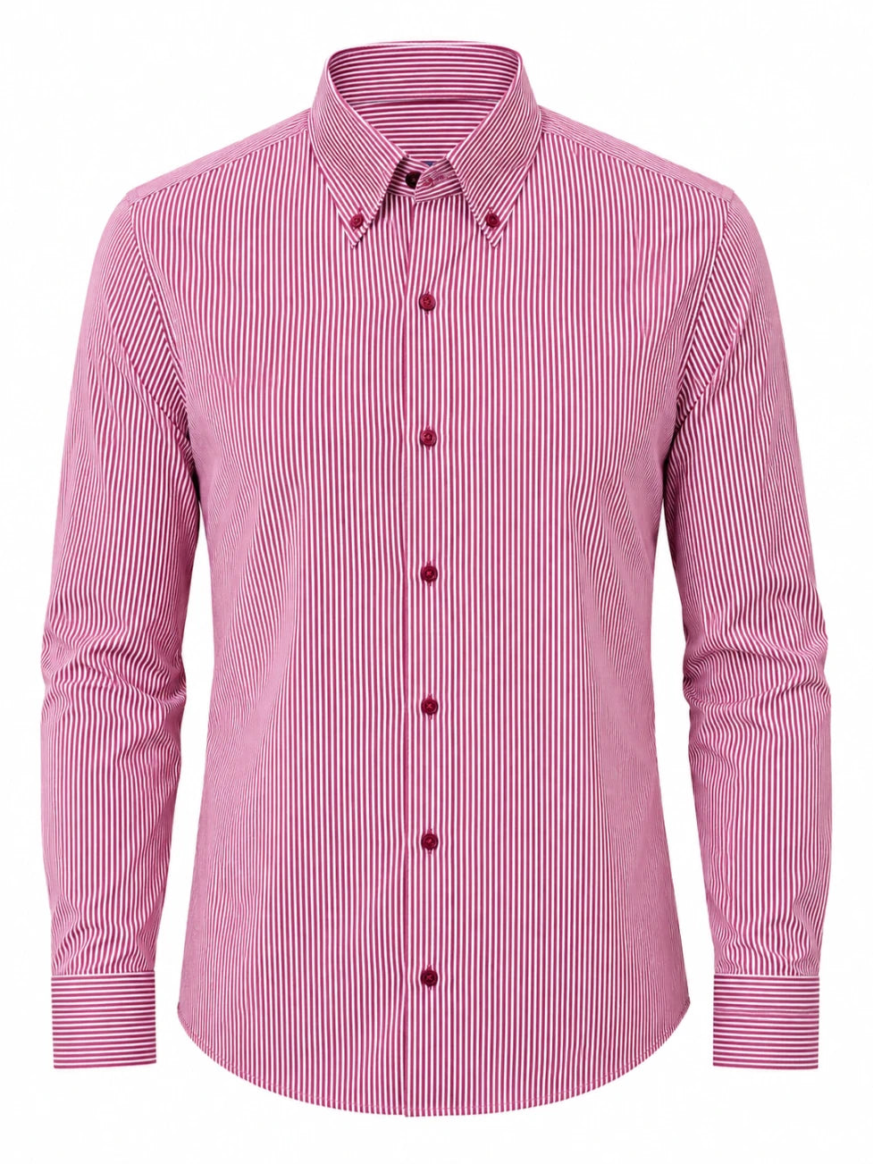 Infynite Porto Lucciano Exclusive: Red & White Fine-Stripe Slim Fit Shirt – premium men's menswear > shirts