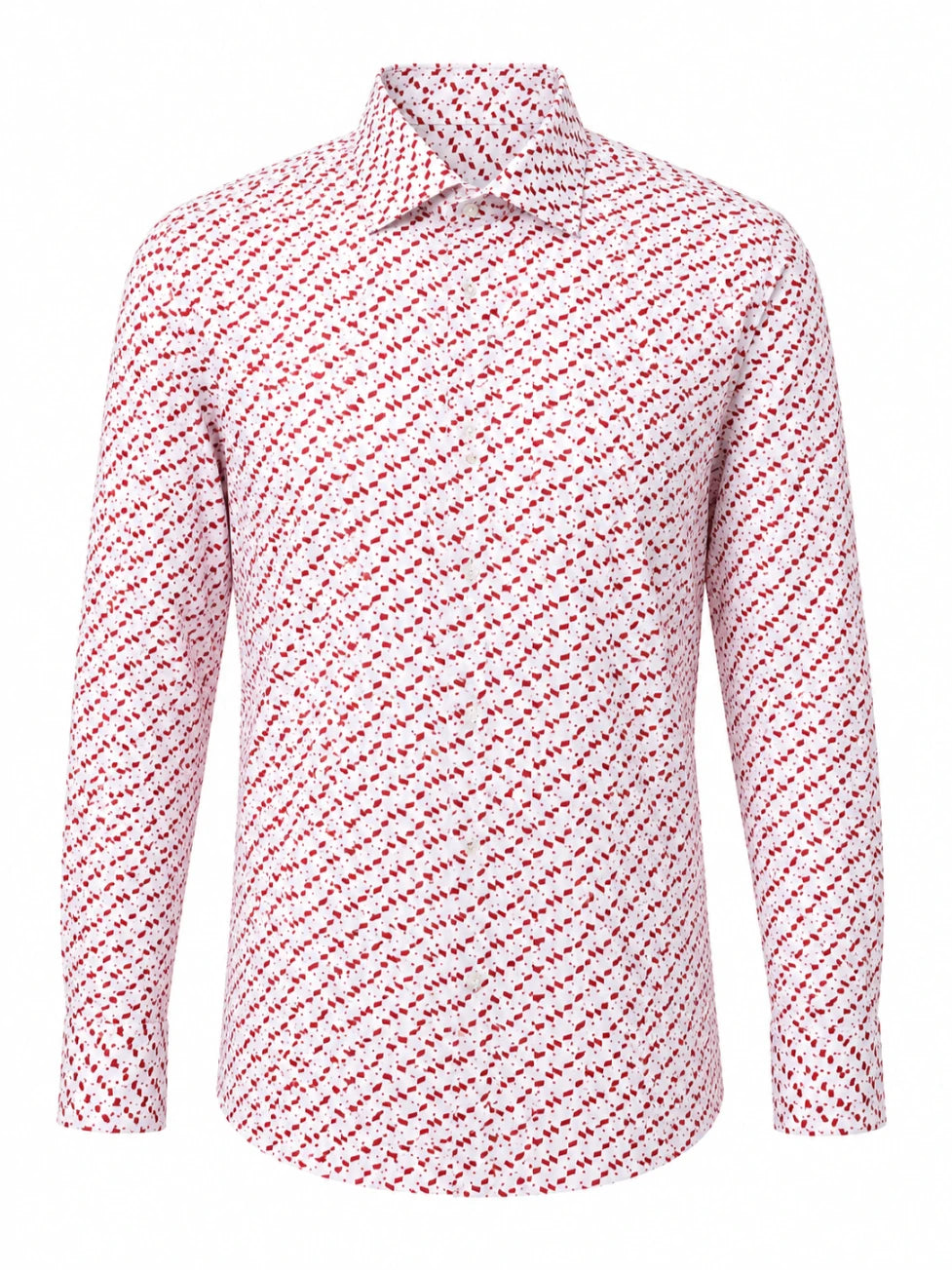 Infynite Red & White Geometric Print Shirt – premium men's menswear > shirts