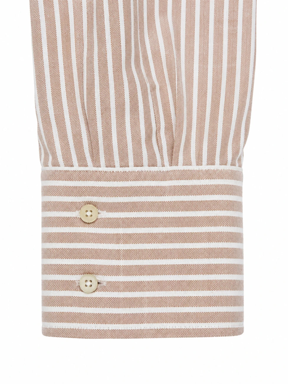 Infynite Slim Fit Beige–Brown Striped Linen Shirt – premium men's menswear > shirts – view 3