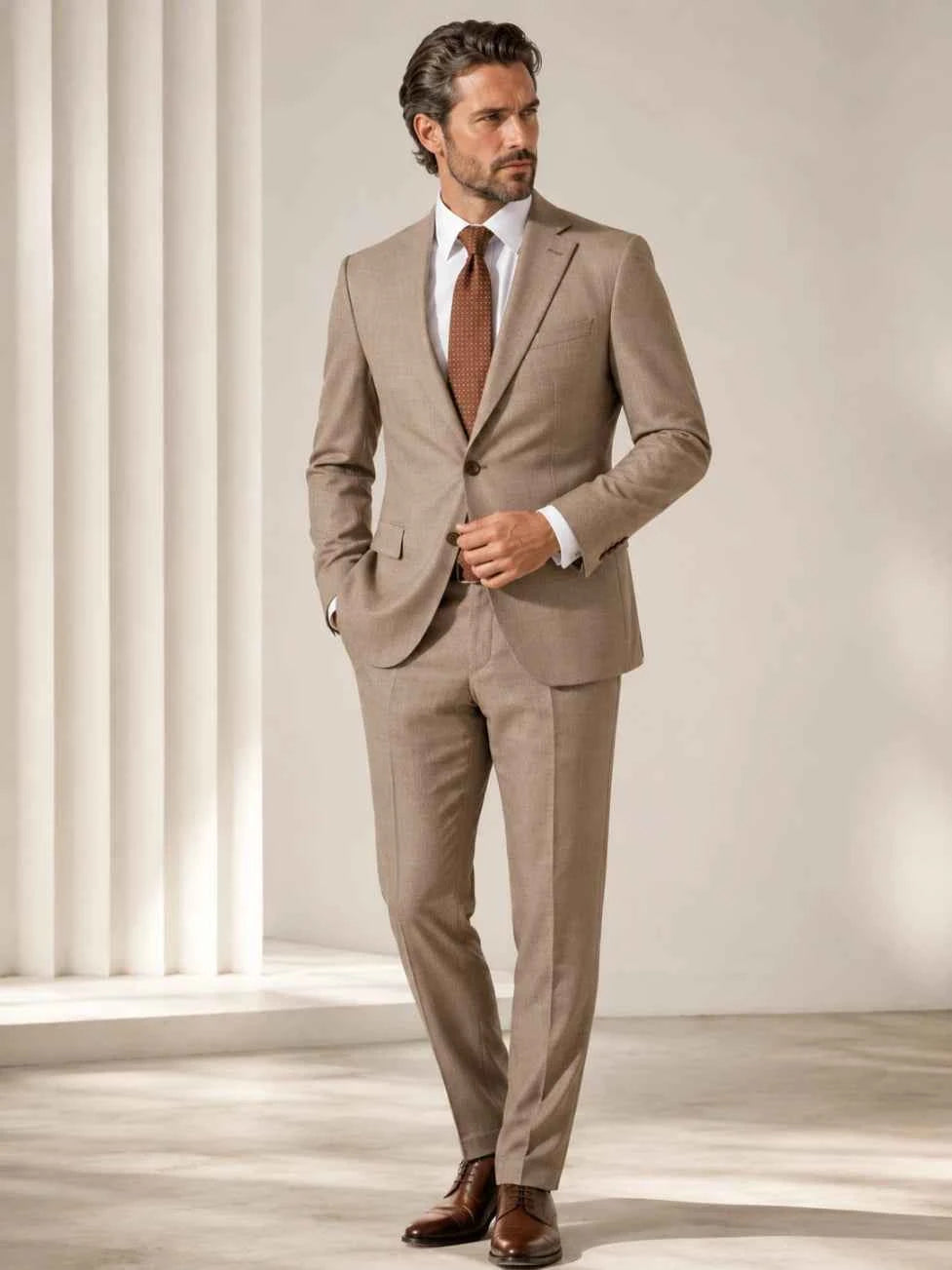 Tan Two-Piece Men’s Suit