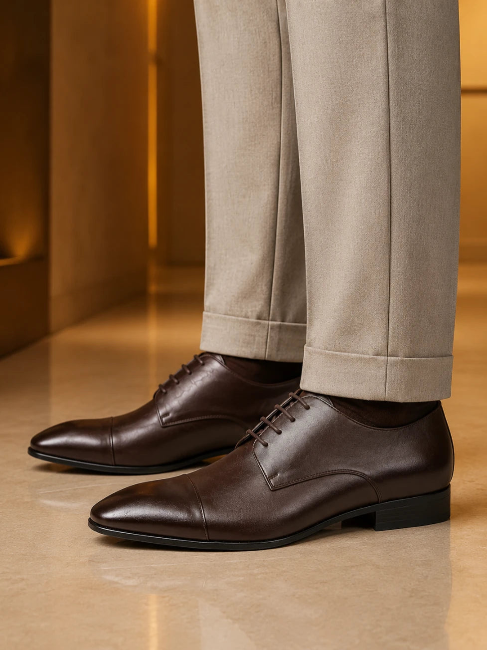 Infynite Toe Cap Derby Shoes – premium men's menswear – view 2