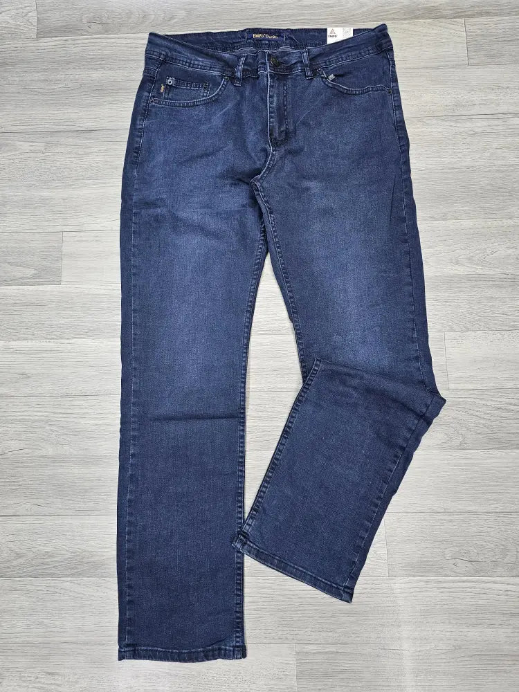 Navy Blue Regular Fit Denim Pants