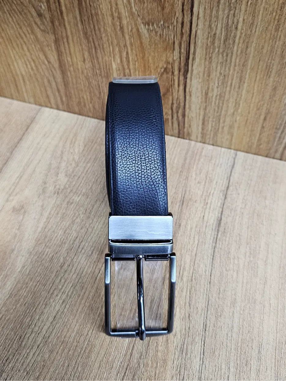 Infynite Classic Pin Buckle Leather Belt – Jet Black