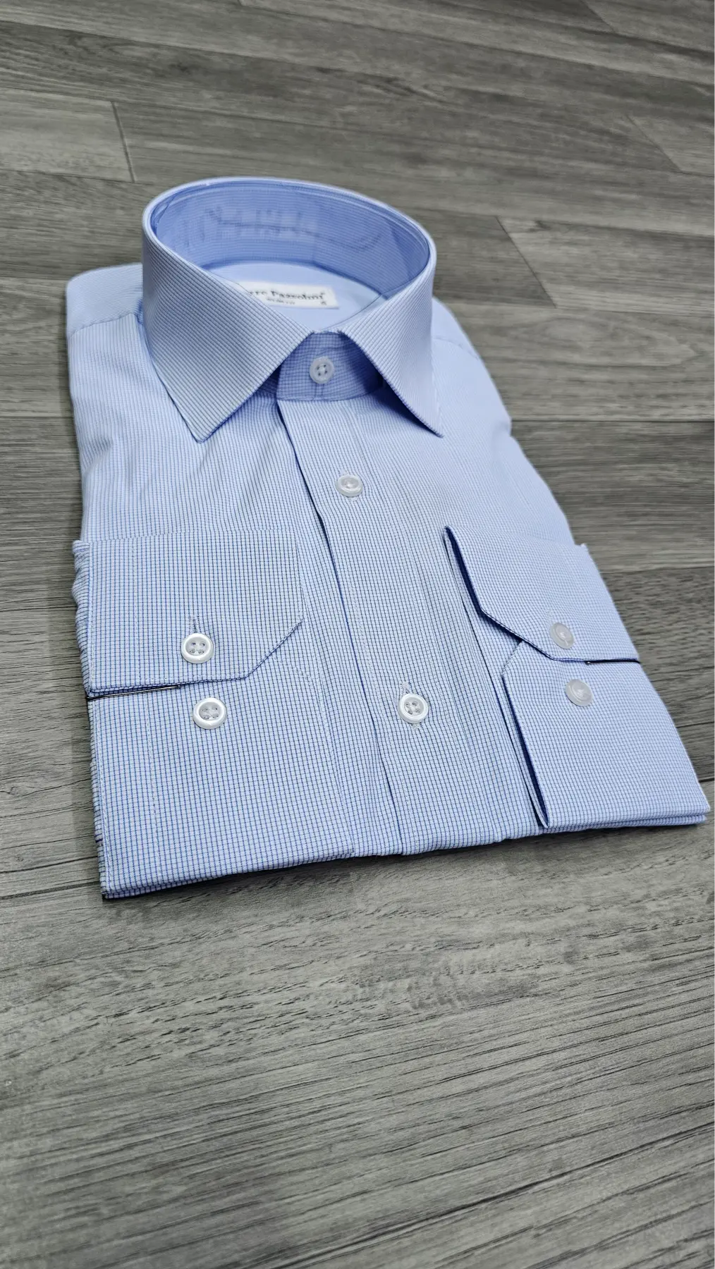 Infynite Sky Blue Fine Stripe Slim Fit Dress Shirt