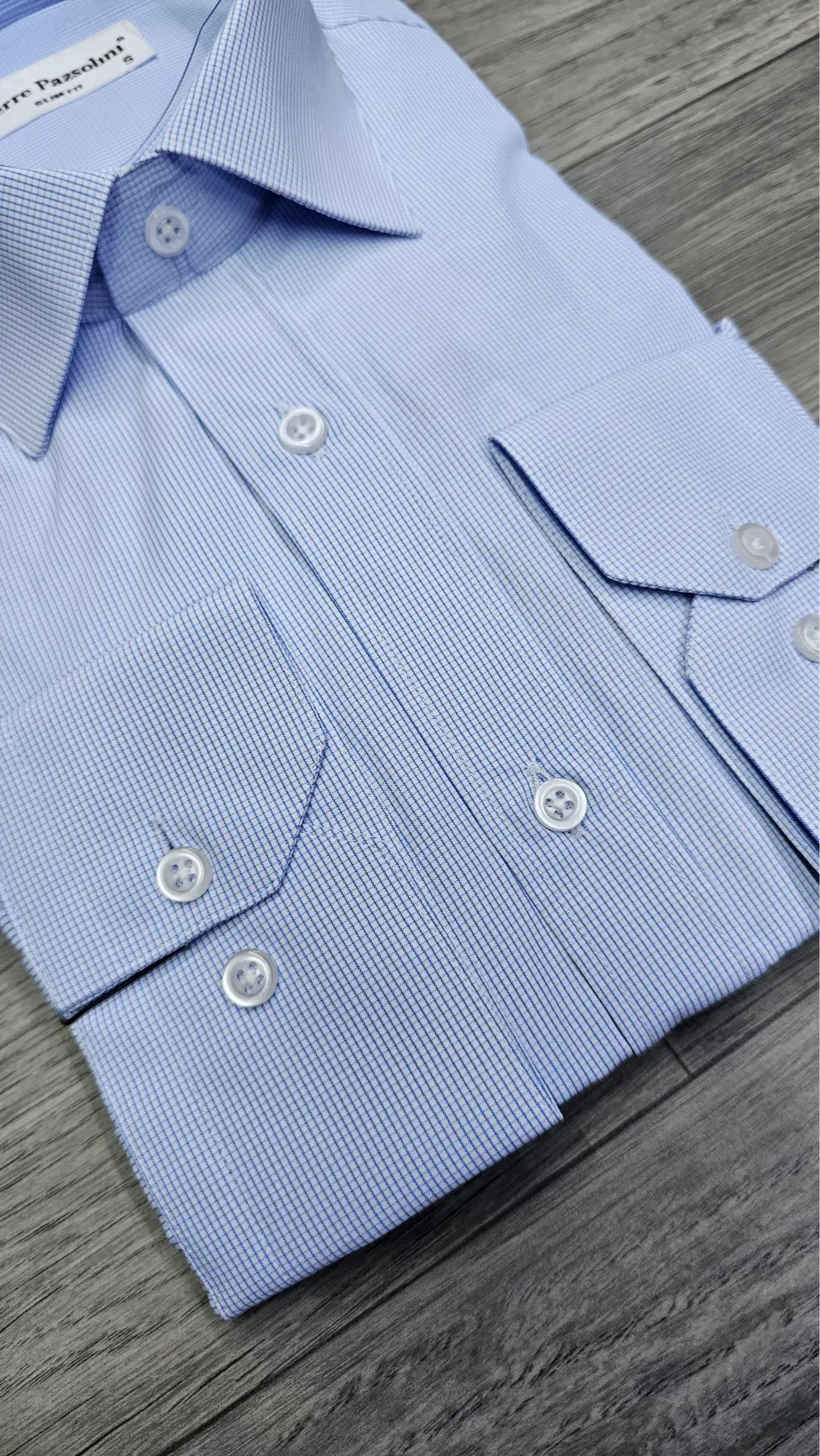 Infynite Sky Blue Fine Stripe Slim Fit Dress Shirt