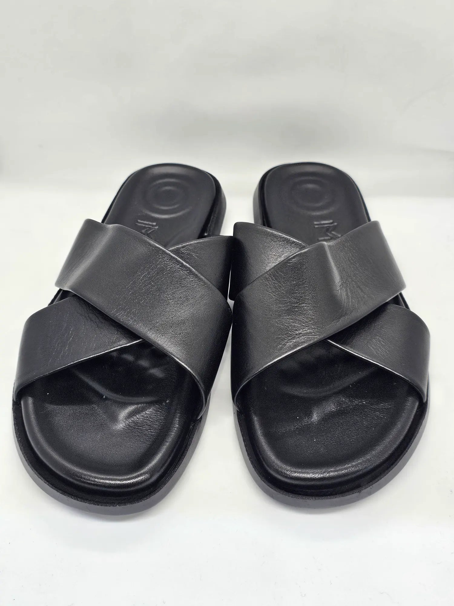 Infynite Verona Cross-Strap Leather Slides