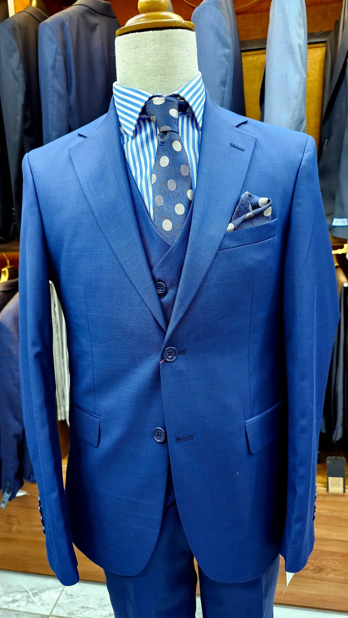 Infynite Royal Blue Three-Piece Suit