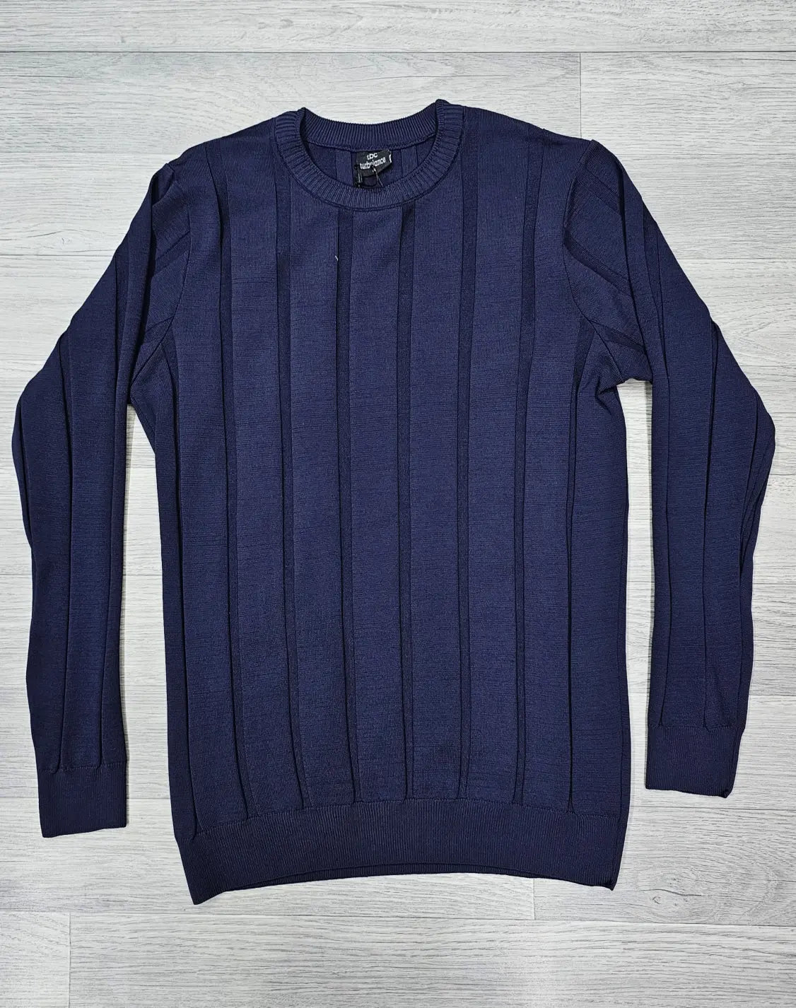 Premium Men’s Textured Ribbed Knit Crew Neck Sweater