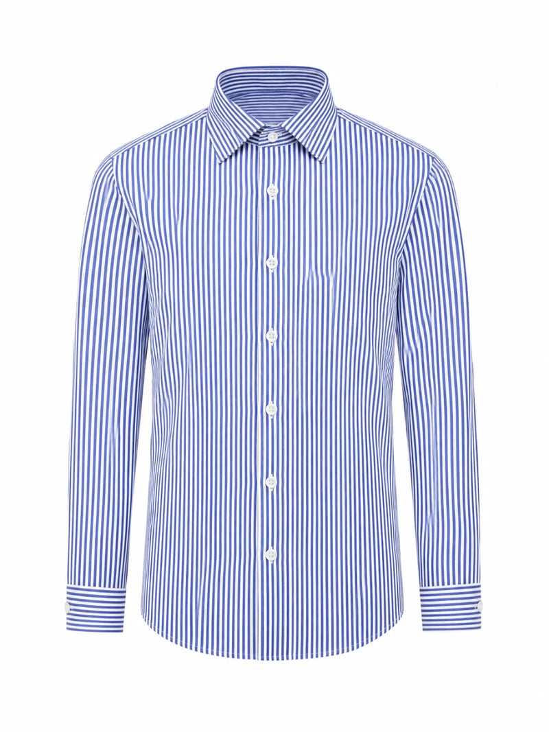 Infynite Bengal Stripe Slim Fit Dress Shirt – Blue & White