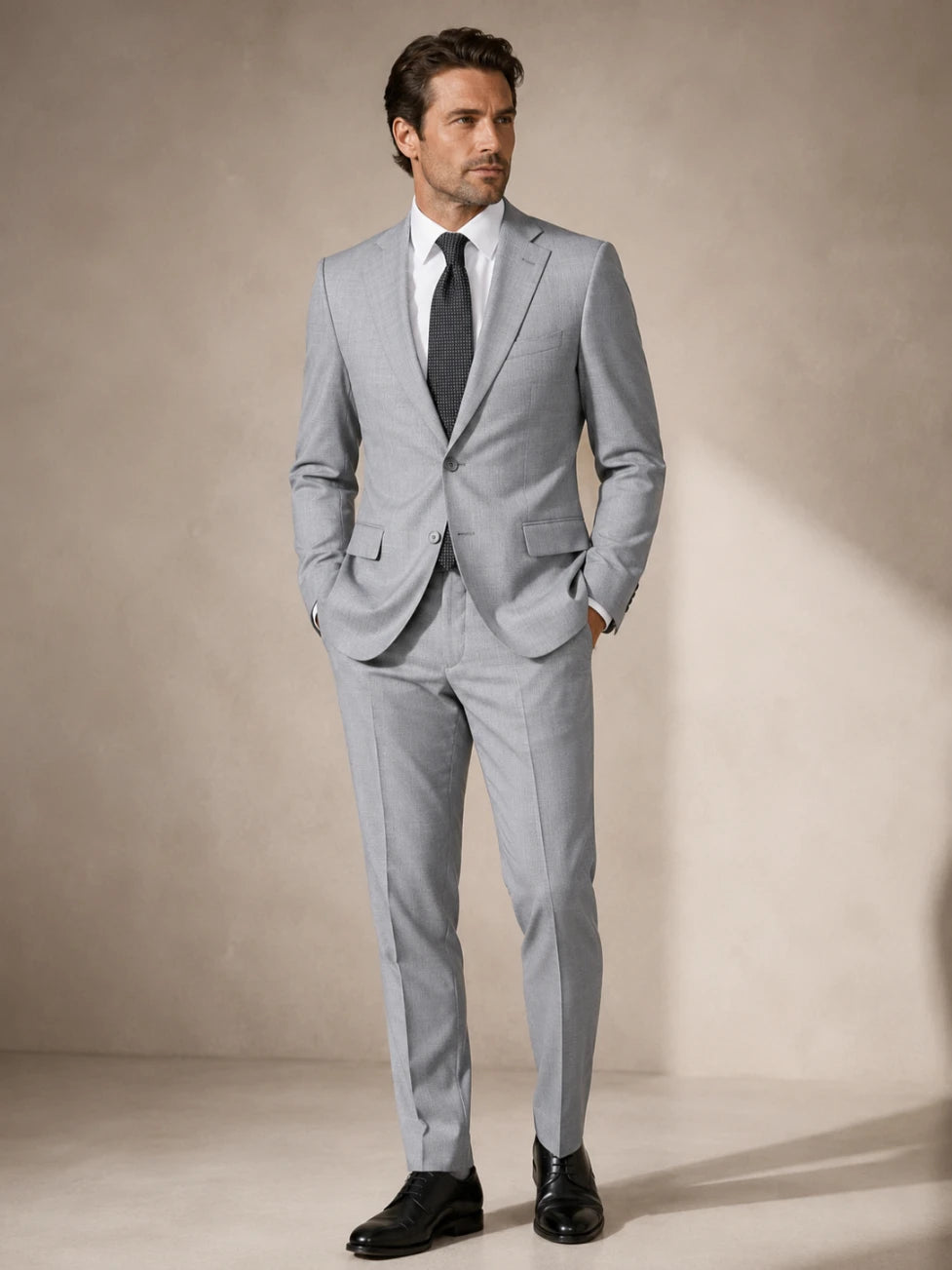 Light Grey Two-Piece Men’s Suit