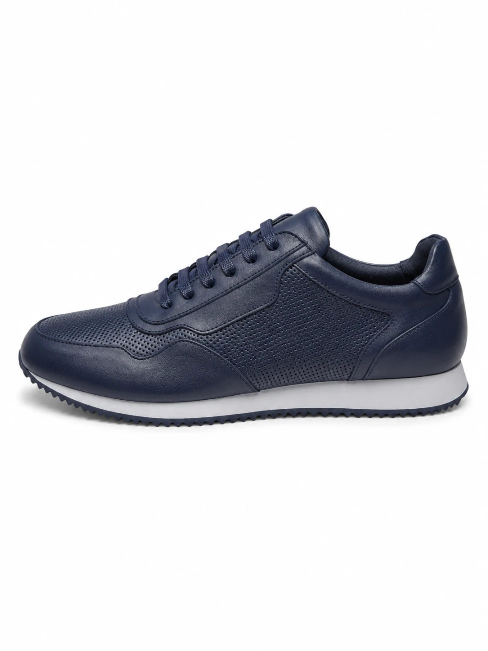 Infynite Navy Perforated Leather Sneakers