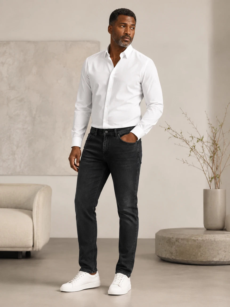 Infynite Premium Black Denim Jeans – Slim Tapered Fit