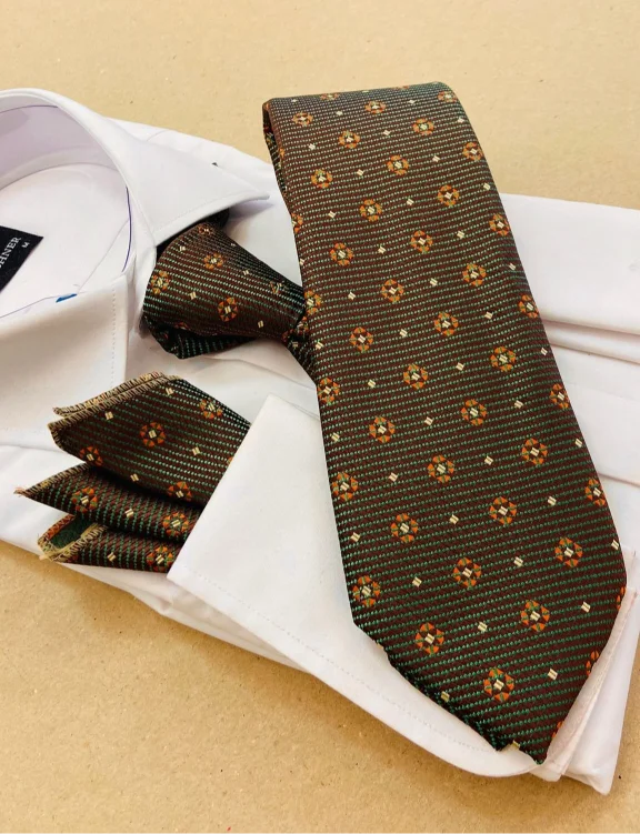 Infynite Bronze Patterned Necktie Set