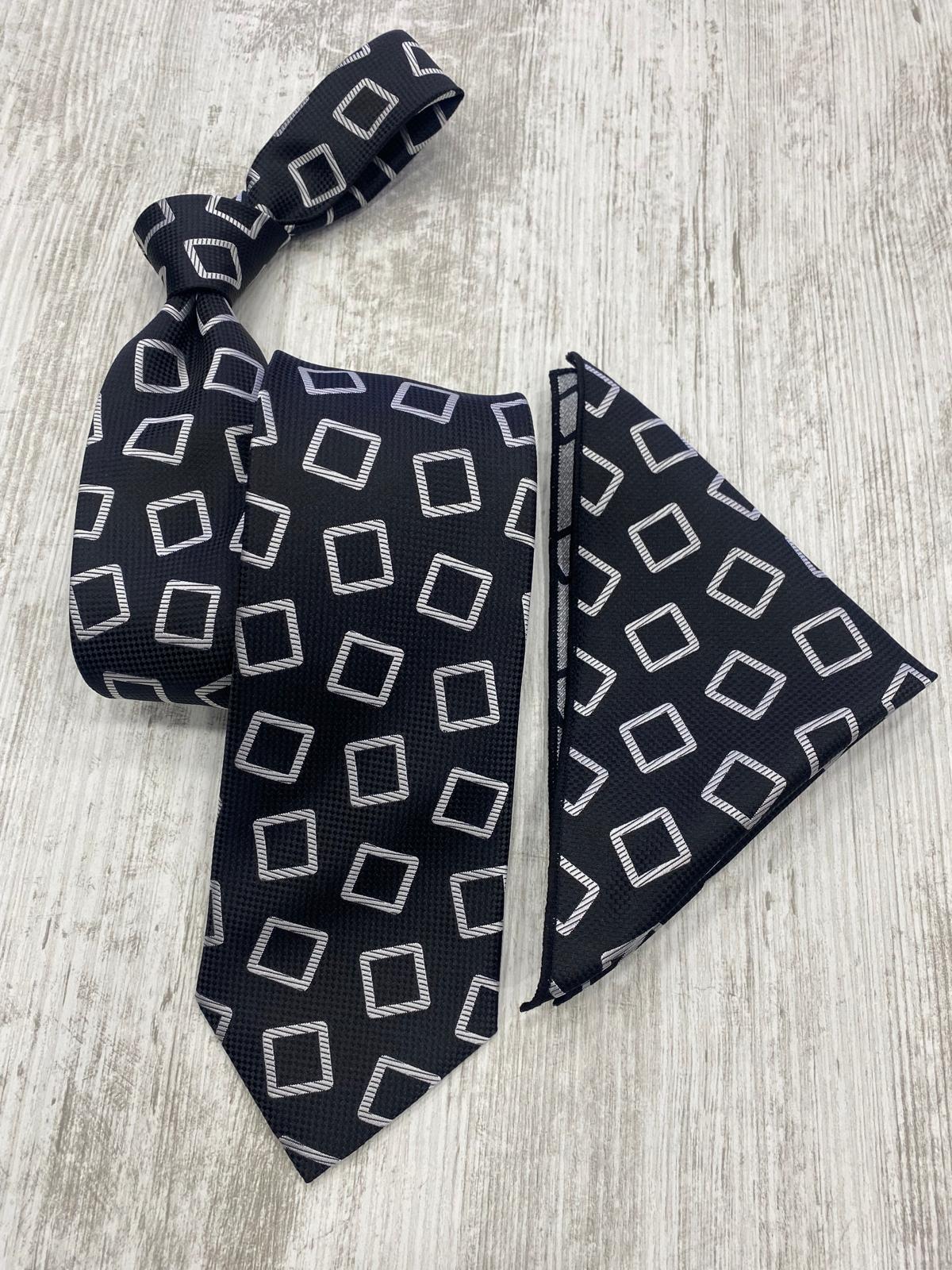 Infynite Modern Square Tie Set – Navy, Green, Black & Blue Variants - Infynite