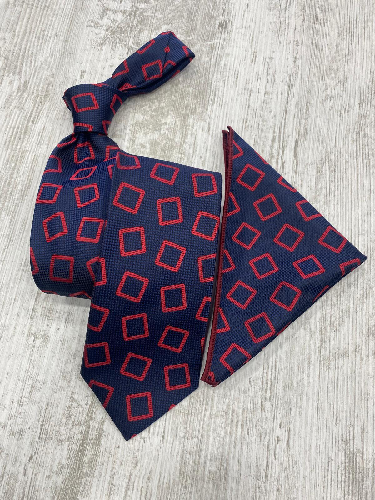 Infynite Modern Square Tie Set – Navy, Green, Black & Blue Variants - Infynite