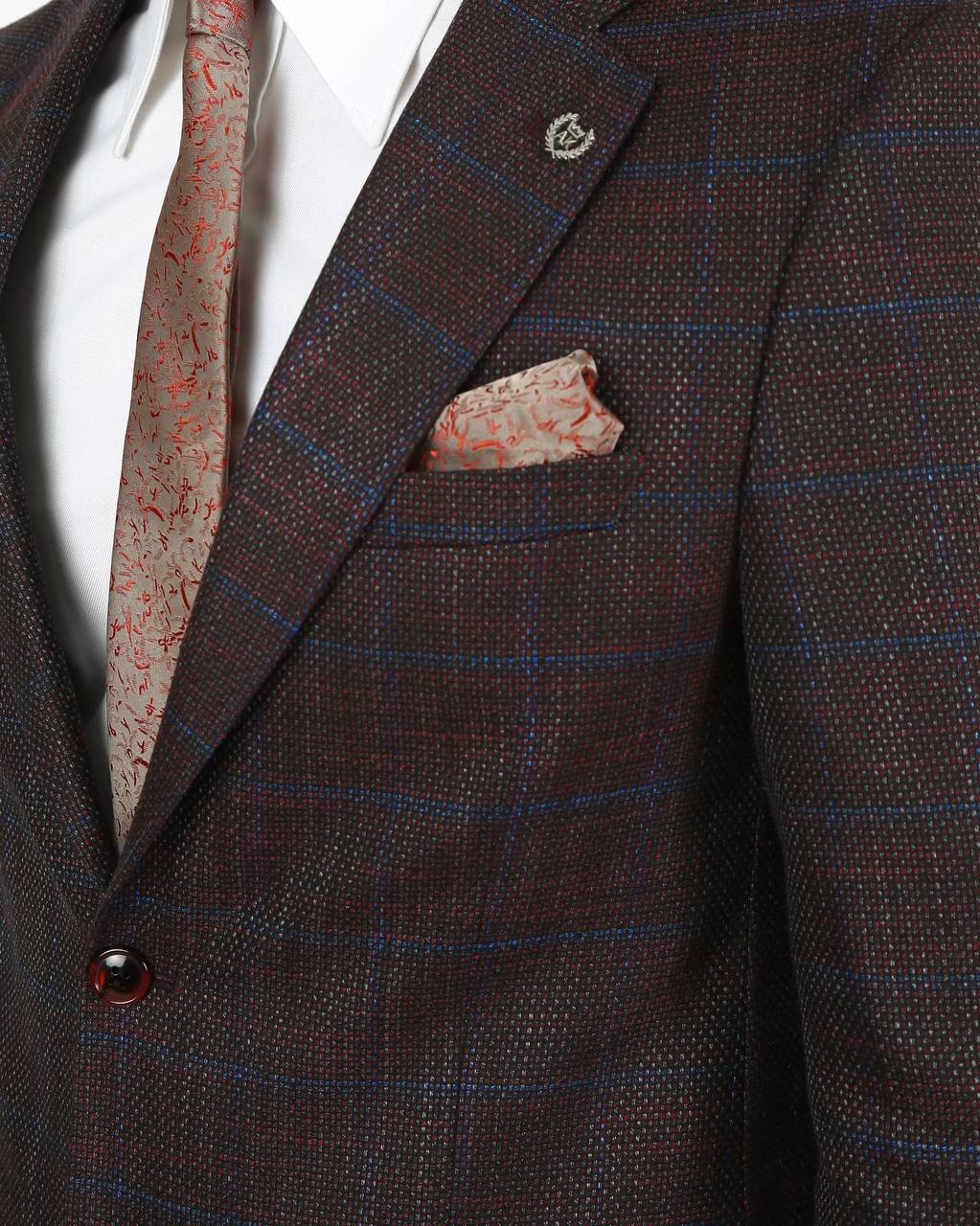 Infynite Brown Checkered Tailored Blazer