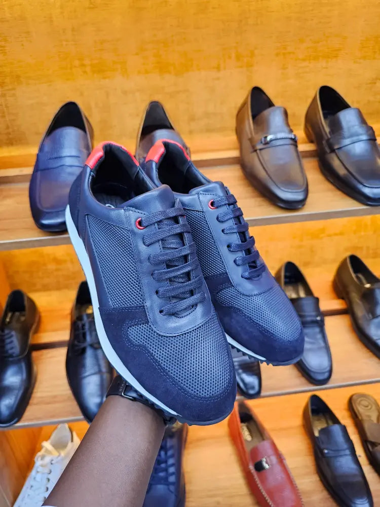 Infynite Navy Blue suede Leather Sneakers