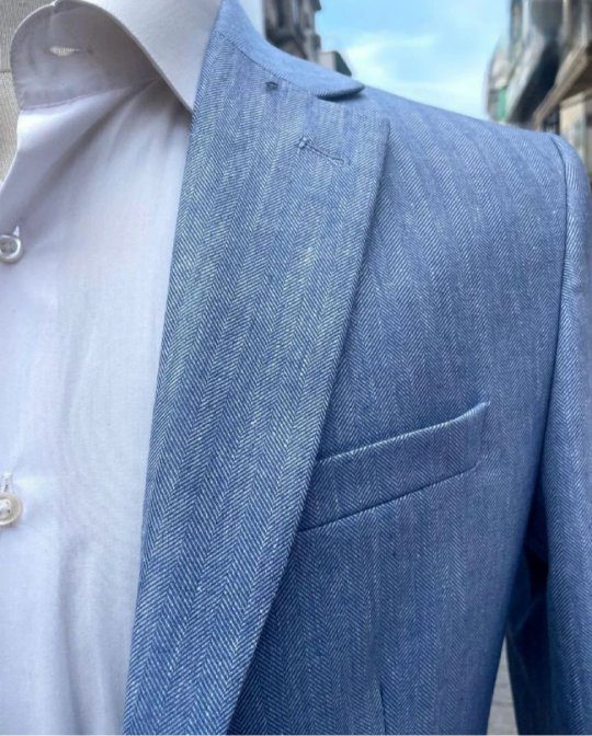 Infynite Sky Blue Pinstripe Tailored Blazer