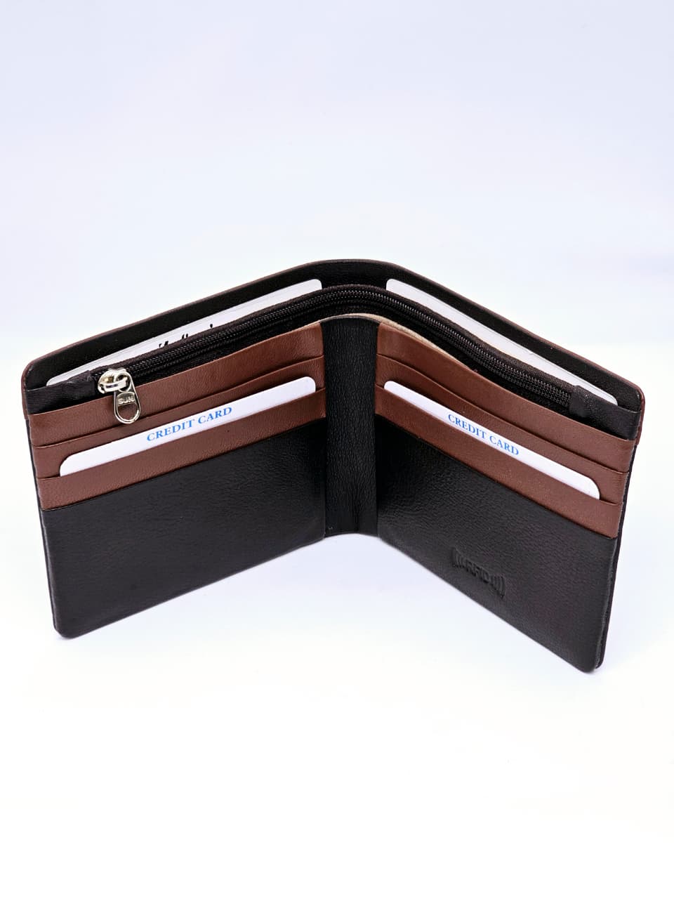 Infynite Classic Black & Brown Leather Wallet