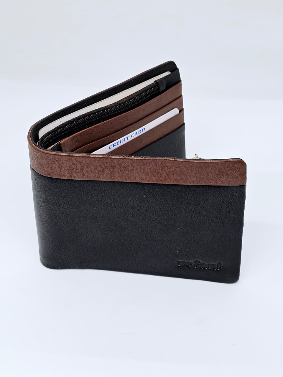 Infynite Classic Black & Brown Leather Wallet