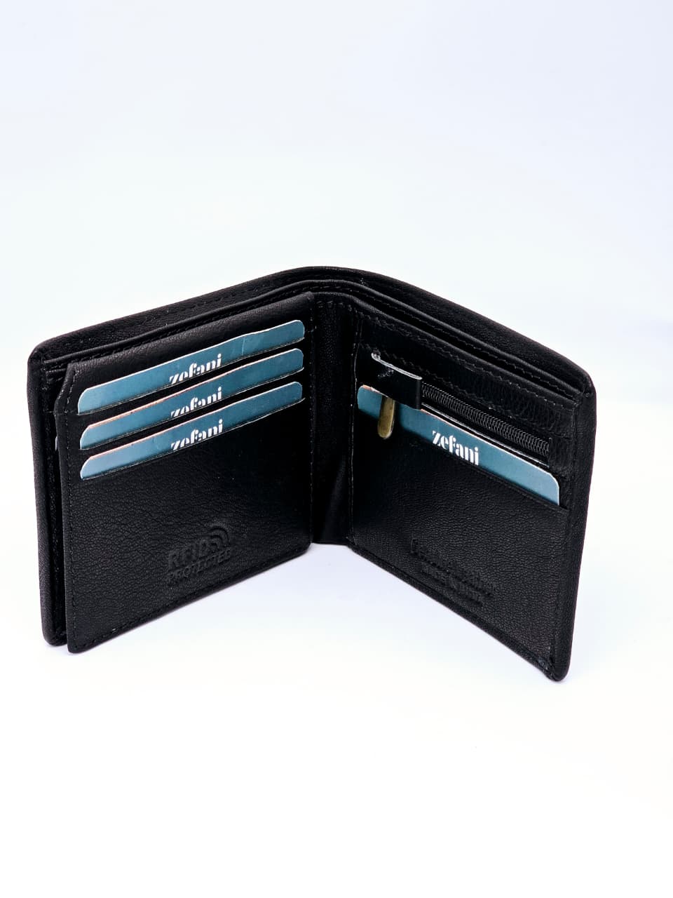 Infynite Jet Black Leather Wallet – Zefani Edition