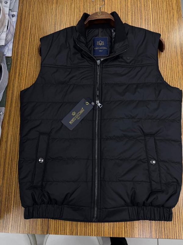 Black Padded Sleeveless Jacket