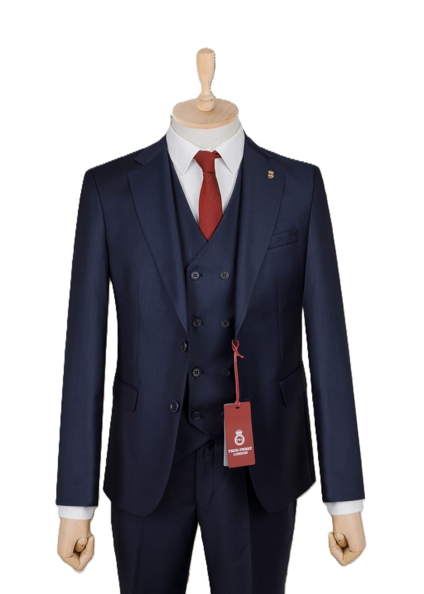 Infynite Monarch 3-Piece Suit – Navy Blue - Infynite