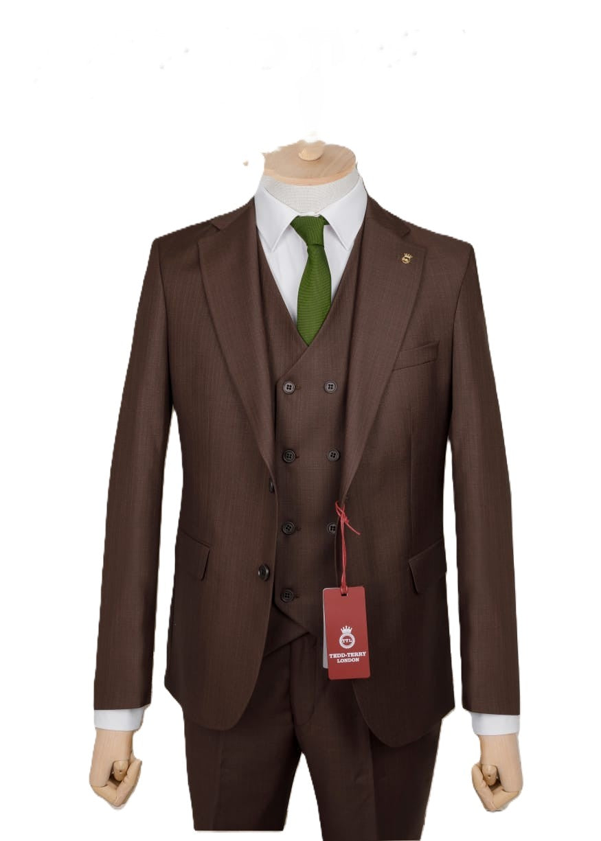 Infynite Sovereign 3-Piece Suit – Coffee Brown - Infynite